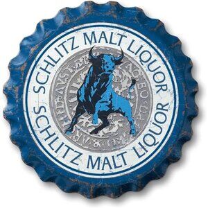 Schlitz Malt Liquor Beer Metal Bottle Cap Sign Garage Shop Bar Man Cave LARGE NW